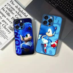 Cartoon Hedgehog S-Sonices Phone Case For IPhone12 13 14 15 16 17Pro Max Plus Classic Black Soft Shell