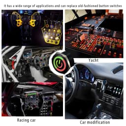 16/19/22MM Two Color LED Black Waterproof Metal Button Switch Power Symbol Suitable for Cars Ships Motorcycles 6V 12V 24V 220V