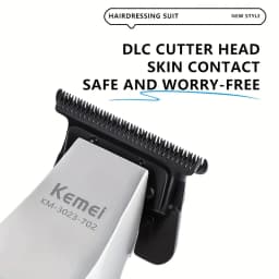 Kemei KM-3023-702 Electric Engraving Scissors with Base High-Speed Long-Battery Life Digital Display Hair Trimmer for Men