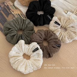 1pc Korean-style hollow knitted autumn and winter high-elastic hair tie for buns and high ponytails hairstyle hair accessories