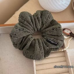 1pc Korean-style hollow knitted autumn and winter high-elastic hair tie for buns and high ponytails hairstyle hair accessories