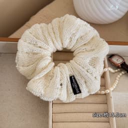1pc Korean-style hollow knitted autumn and winter high-elastic hair tie for buns and high ponytails hairstyle hair accessories