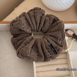 1pc Korean-style hollow knitted autumn and winter high-elastic hair tie for buns and high ponytails hairstyle hair accessories