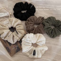 1pc Korean-style hollow knitted autumn and winter high-elastic hair tie for buns and high ponytails hairstyle hair accessories