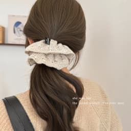 1pc Korean-style hollow knitted autumn and winter high-elastic hair tie for buns and high ponytails hairstyle hair accessories