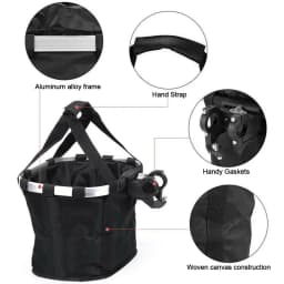 Bicycle Front Basket Bike Small Pet Dog Carry Pouch 2in1 Detachable MTB Cycling Handlebar Tube Hanging Fold Baggage Bag Bike Bag