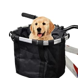 Bicycle Front Basket Bike Small Pet Dog Carry Pouch 2in1 Detachable MTB Cycling Handlebar Tube Hanging Fold Baggage Bag Bike Bag