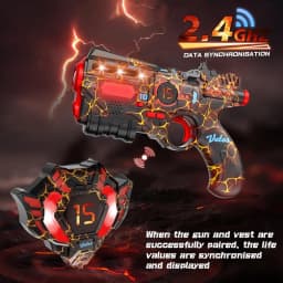 VATOS Team Battle Game Christmas Gift Infrared Laser Tag Guns Set Toy Rechargeable 2.4GHz Sync Machine Gun For Kids Boys Outdoor