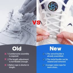 Automatic Laces without Ties New Upgrade Easy Installation Swivel Buckle Thick Rope Sneaker Shoelaces Shoe Accessories