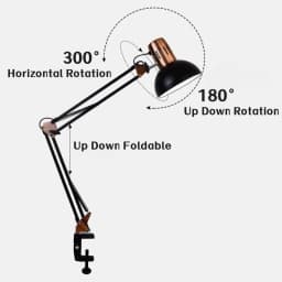 Modern E27 Bulb Led Desk Lamp with Clamp Swing Arm Desk Lamp Suitable for Rooms, Offices, and Study Lighting