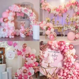 26/52Pcs Pink Latex Balloon Set With Sequins For Birthday Party Scene Decoration Wedding Anniversary Baby Shower
