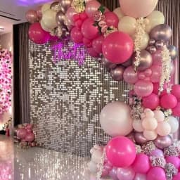 26/52Pcs Pink Latex Balloon Set With Sequins For Birthday Party Scene Decoration Wedding Anniversary Baby Shower