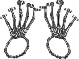 Skeleton Hand Bracelet Halloween Jewelry Decoration Skull Skeleton Hands with Snake Full Finger Rings for Women Men Punk