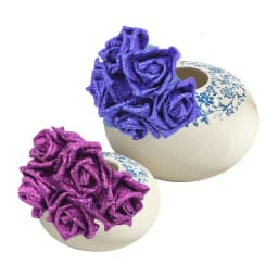 10/20pcs Glitter Foam Rose Artificial Flower Bridal Bouquet For Wedding Party Decor DIY Wreath Scrapbook Supplies Fake Flowers