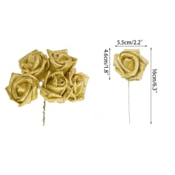 10/20pcs Glitter Foam Rose Artificial Flower Bridal Bouquet For Wedding Party Decor DIY Wreath Scrapbook Supplies Fake Flowers