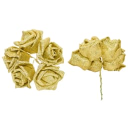 10/20pcs Glitter Foam Rose Artificial Flower Bridal Bouquet For Wedding Party Decor DIY Wreath Scrapbook Supplies Fake Flowers