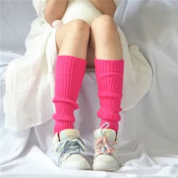 Women Leg Warmers Knee Stockings Leggings Warm Boots Leg Punk Solid Black Cool Knit Long Sock Japan Anime JK Girl Loose Socks