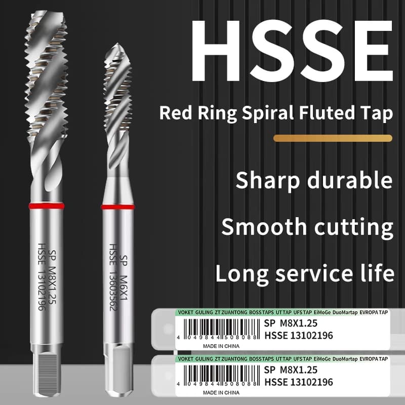 ZUANTONG HSSE Spiral Fluted Tap M2 M2.5 M3 M4 M5 M6 M8 M10 M12 M14 M16 M18 M20 Machine Screw Thread Taps For Blind Hole Tapping