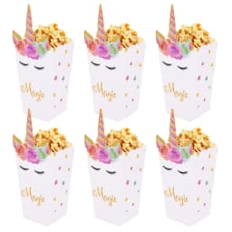 Unicorn Paper Candy Gift Bag Unicorn Party Cookie Popcorn Box for Kids Girl Birthday Party Decoration Supplies Baby Shower Favor