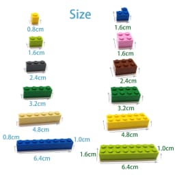 300pcs Thin Figures Bricks 1x8 Dots DIY Building Blocks 12Color Educational Creative Toys for Children Size Compatible With 3460