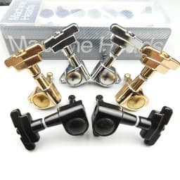 KAYNES J-109 3R+3L Electric Guitar Machine Heads Tuners Art Deco Rotomatic Imperial Style Head Tuning Pegs Chrome Black Gold