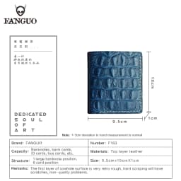 Men Short Leather Wallet Handmade Genuine Leather Card Holder Wallets For Male With Crocodile Pattern Unique Retro Design Purse
