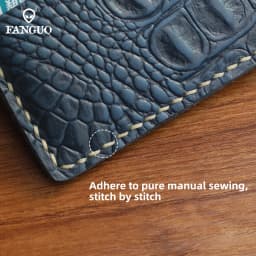 Men Short Leather Wallet Handmade Genuine Leather Card Holder Wallets For Male With Crocodile Pattern Unique Retro Design Purse