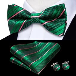 Hi-Tie Jacquard Silk Black Gold Striped Mens Bowtie Adult Bow Tie Hankerchief Cufflinks Set Pre-tied Men Butterfly Bowknot Gift
