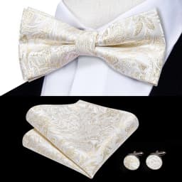 Hi-Tie Jacquard Silk Black Gold Striped Mens Bowtie Adult Bow Tie Hankerchief Cufflinks Set Pre-tied Men Butterfly Bowknot Gift