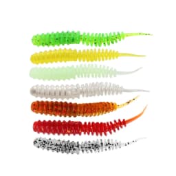10Pcs/lot Silicone Fishing 6cm 1.3g Soft Lures Spiral Tail shrimp odor Additive Artificial Rubber soft Bait Bass pesca Tackle