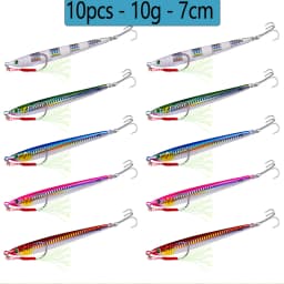10pcs/lot Metal Casting Jigs 7g 10g 14g 17g 21g 28g 40g Shore Cast Jigging Fishing Lure Fish Sea Bass Artificial Bait Tackle