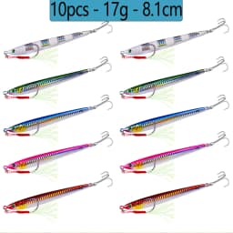 10pcs/lot Metal Casting Jigs 7g 10g 14g 17g 21g 28g 40g Shore Cast Jigging Fishing Lure Fish Sea Bass Artificial Bait Tackle