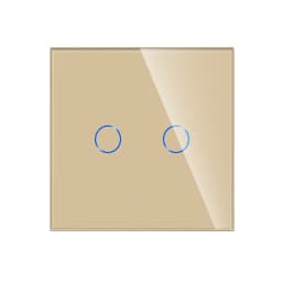 Bingoelec 2 Gang Intermediate Stair Switch EU Master Slave Light Touch Switch White Grey Crystal Glass Panel Home Improvement
