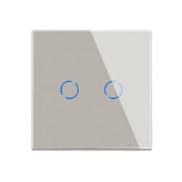 Bingoelec 2 Gang Intermediate Stair Switch EU Master Slave Light Touch Switch White Grey Crystal Glass Panel Home Improvement