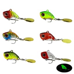 1PCS Rotating Metal VIB 9g/13g/16g/22g Wobbler Fishing Lure Sequins Tail Spinner Sinking Baits Spoon Crankbait Fishing Tackle
