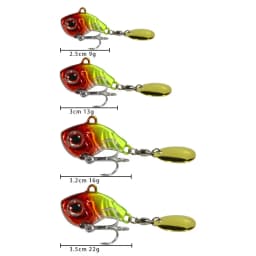1PCS Rotating Metal VIB 9g/13g/16g/22g Wobbler Fishing Lure Sequins Tail Spinner Sinking Baits Spoon Crankbait Fishing Tackle