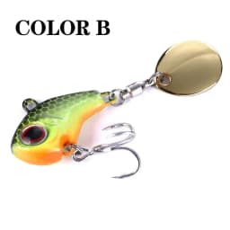 1PCS Rotating Metal VIB 9g/13g/16g/22g Wobbler Fishing Lure Sequins Tail Spinner Sinking Baits Spoon Crankbait Fishing Tackle