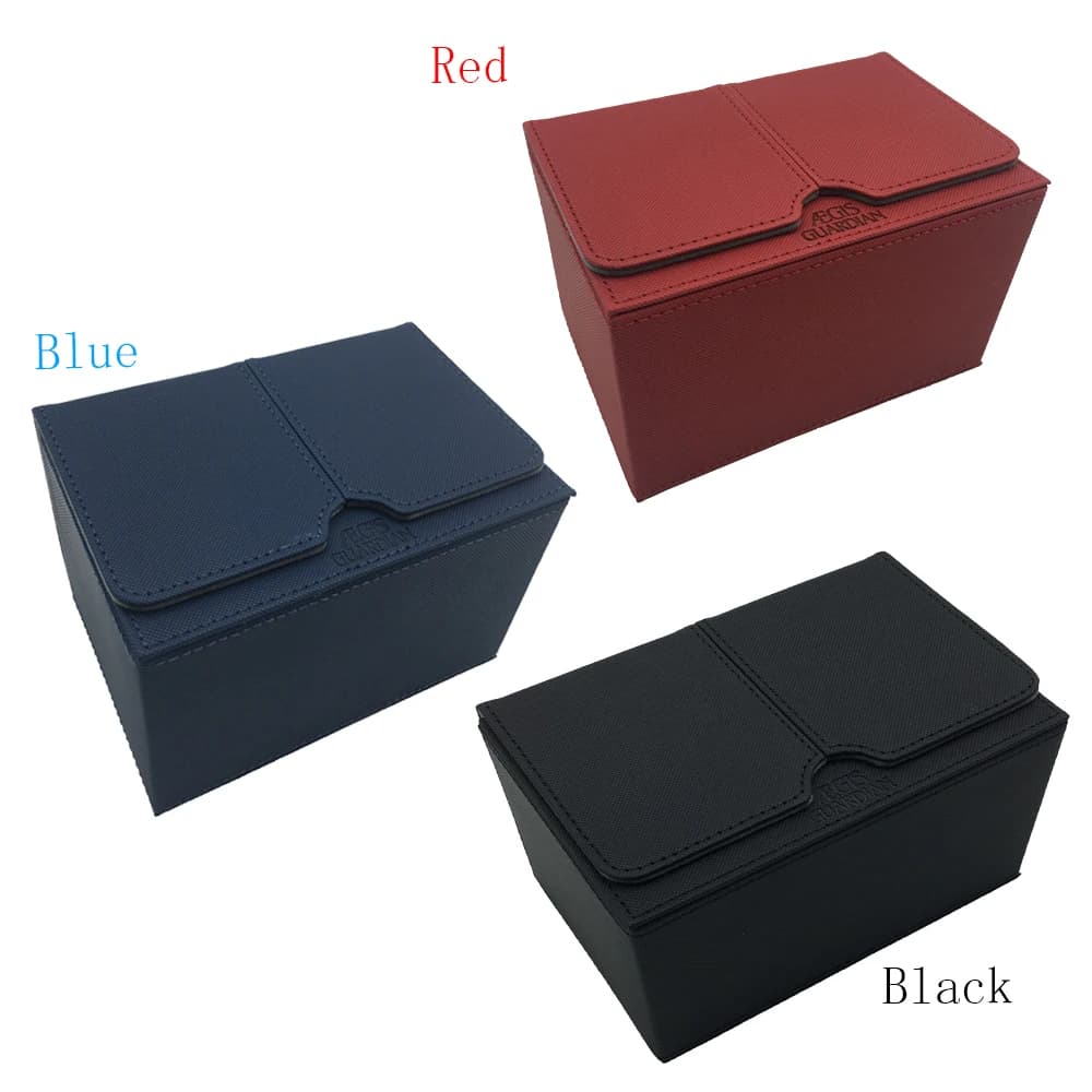 AEGIS GUARDIAN Card Case Deck Box For Magic YuGiOh TCG Holder: 160+ Black , Red , Blue