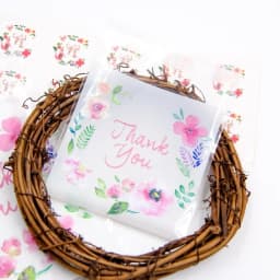 2Size 100PCS Heart/Flower Candy &Cookie Plastic Bags Self-Adhesive DIY Biscuits Snack Package Birthday Decor Baking Supplies