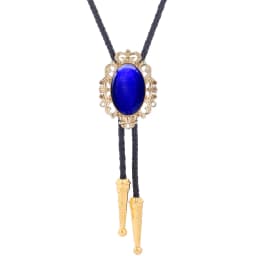 BRONZE GEM Bolo Tie Western Cowboy Opal Rodeo Leather Necktie