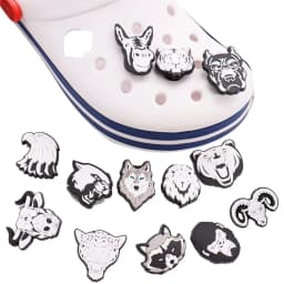 1PCS PVC Animal Shoe Charms Black White Monkey Wolf Cow Bear Fox Garden Shoes Button Decorations Accessories For Clogs Pins
