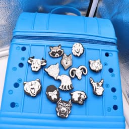 1PCS PVC Animal Shoe Charms Black White Monkey Wolf Cow Bear Fox Garden Shoes Button Decorations Accessories For Clogs Pins