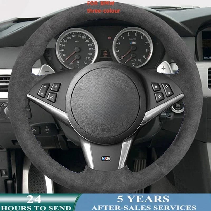 Customized Car Steering Wheel Cover Original Steering Wheel Braid For BMW E60 E63 E64 Cabrio M6 2005 2006 2007 2008 2009 2010