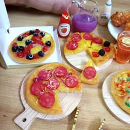 1/6 Scale Dollhouse Miniature Pizza Chicken Fried Chips Juice Mini Fast Food for Blyth BJD Doll House Kitchen Play Accessories