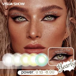 VISUASHOW Aurora Small Pupil Colored Contact Lenses 14.2mm Yearly Disposable Korea Design Natural Prescription Myopia Wholesale