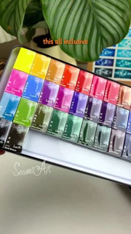 SeamiArt 26 Colors Full Pan Artist Grade Professional Solid Watercolor Tin Box Paint Set for School Art Painting Supplies