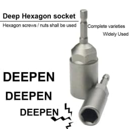 1 Piece 6mm-19mm 1/4'' Pneumatic Socket Set Deep Hexagon Electric Drill Sleeve Socket Head for Electric Screwdriver Wrench