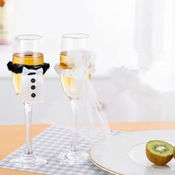Wedding Table Decoration Wine Glass Cup Cover Bride Groom Costume Glass DIY Bride To Be Bridal Shower Bachelorette Party Decor