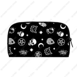 Cute Black Cat Witch Long Wallet Witchcraft Skull Girls Gothic Purse for Men Woman Passport Bag Phone Coin Purses