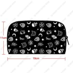 Cute Black Cat Witch Long Wallet Witchcraft Skull Girls Gothic Purse for Men Woman Passport Bag Phone Coin Purses